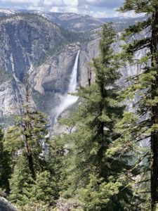 3. mynd. Í Yosemite-dal eru margir af frægustu fossum Yosemite-þjóðgarðsins, þar með talið Nevada-foss. Myndin er tekin af gönguleið sem kennd er við John Muir. – Many of the most famous waterfalls in Yosemite National Park are located in Yosemite Valley. This photograph is taken from the John Muir Trail. Ljósm./photo: Anna Dóra Sæþórsdóttir.
